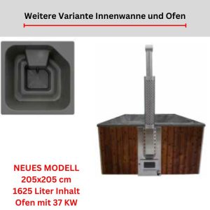 Quadratischer Badezuber erhöhter Sitz