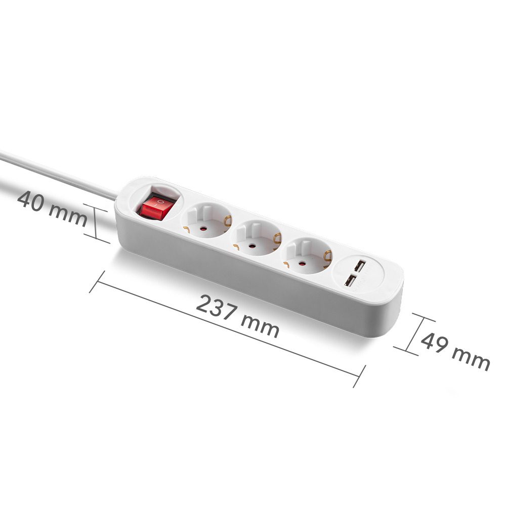 Steckdosenleiste PVH3 mit 2 USB-Ladebuchsen – Bild 3
