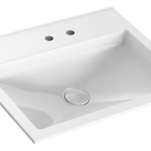 Frasco Centric Waschtisch (Mineralguss) 60 cm Mit 2 Hahnlöchern