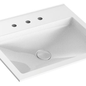 Frasco Centric Waschtisch (Mineralguss) 60 cm Mit 3 Hahnlöchern