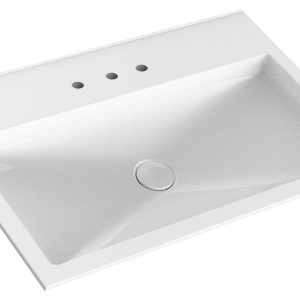 Frasco Centric Waschtisch (Mineralguss) 80 cm Mit 3 Hahnlöchern