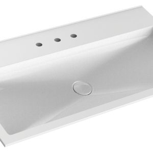Frasco Centric Waschtisch (Mineralguss) 100 cm Mit 3 Hahnlöchern