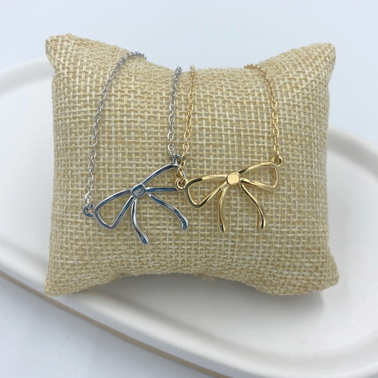 Kette – filigranes Schleifchen | in silber und gold – Bild 2