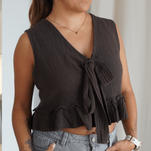 Musselin-Top mit Schleife – Lina Onesize