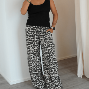 Musselin Leo Print Hose