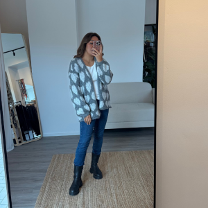 Cardigan Grey Heart