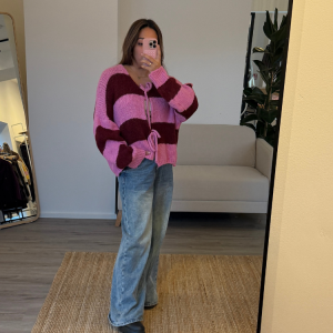 Schleifchen Cardigan | Rosa/Rot