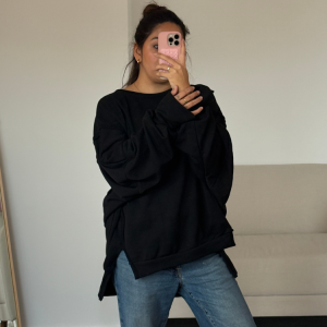 Curvy Oversized Swearshirt Schwarz