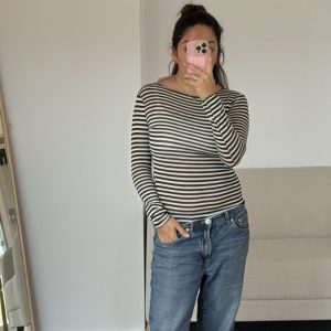 Cashmere Top Basic Braun/Beige