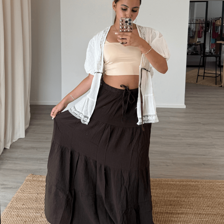 Maxirock „Soleil“ – Braun – Bild 2